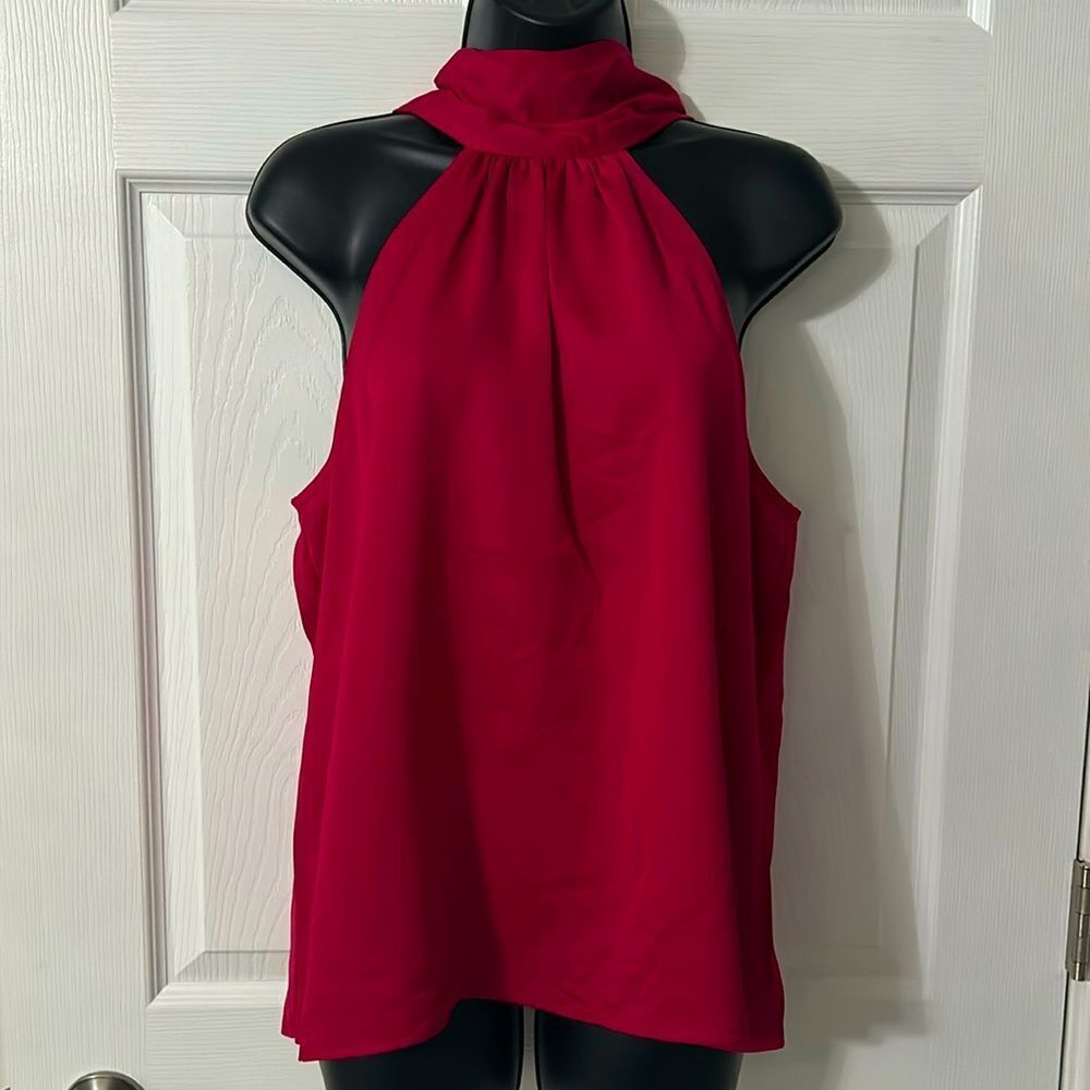 A New Day Silky Maroon Sleeveless Top